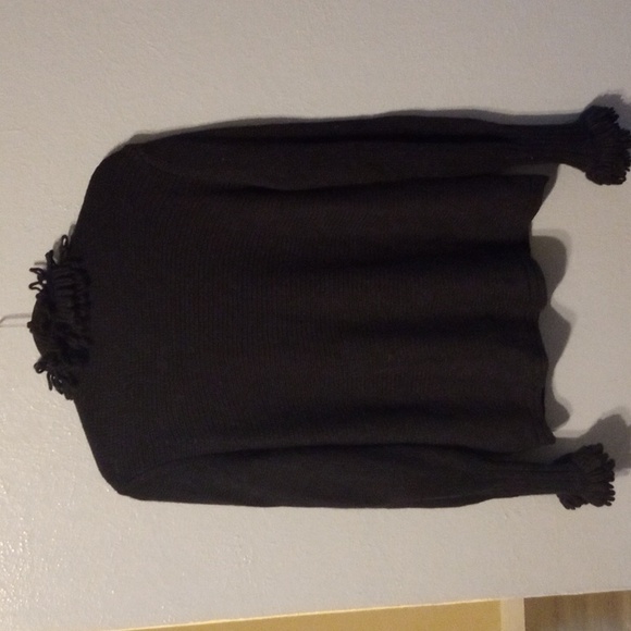 ALGO Swizerland Navy 100% Cashmere Loop Ruffle Neck & Accent Cardigan Jacket L - Picture 5 of 7